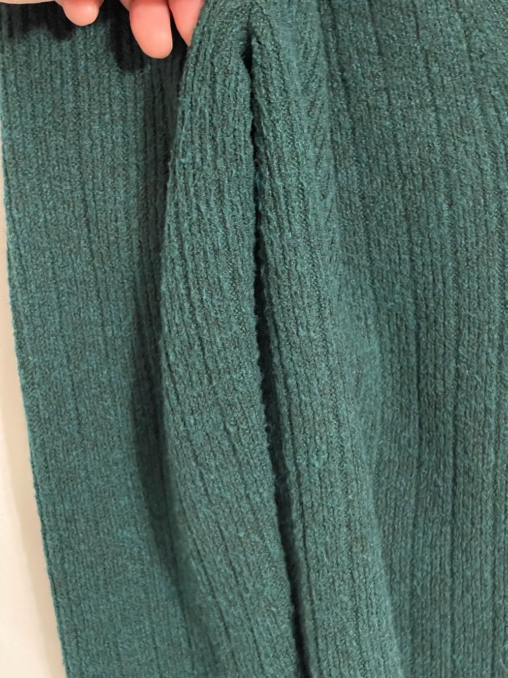 Express Dark Green Ribbed Button-Up Cardigan - Picture 4 of 6